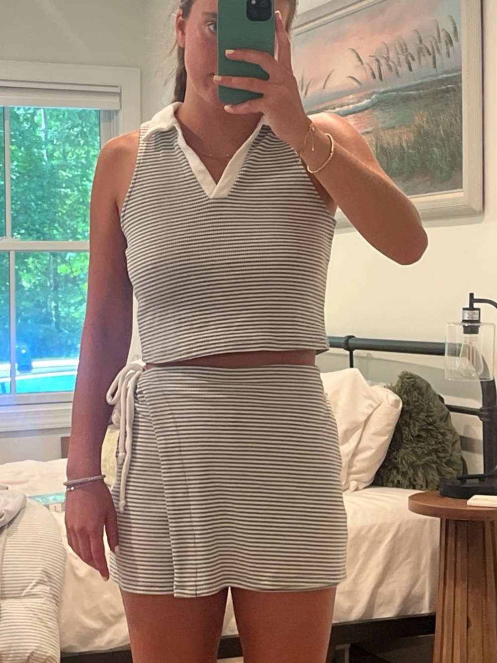 iris Kids Gray and White Striped Bottoms